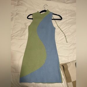 Verge girl blue and green mini dress